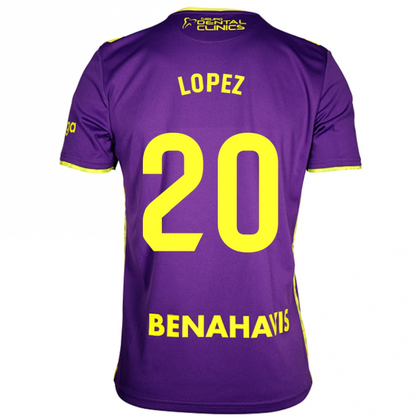 Kids Football Adri López #20 Purple Yellow Away Jersey 2024/25 T-Shirt Australia