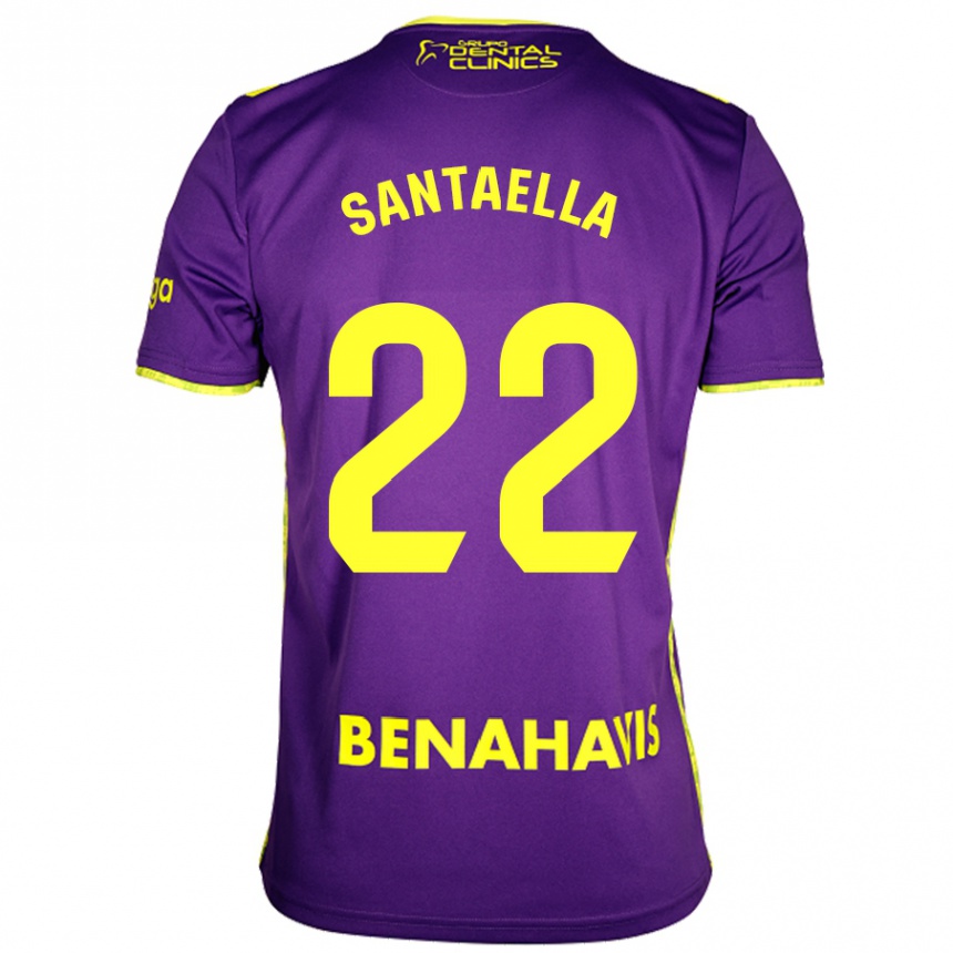 Kids Football Miguel Ángel Santaella #22 Purple Yellow Away Jersey 2024/25 T-Shirt Australia