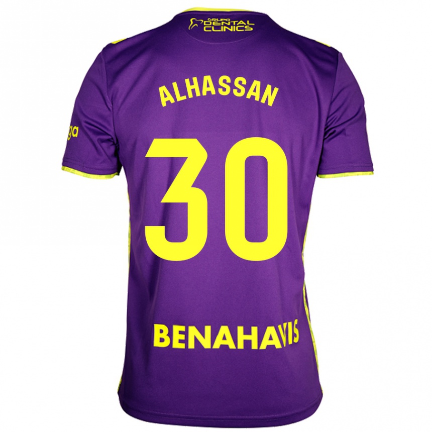 Kids Football Mubarak Alhassan #30 Purple Yellow Away Jersey 2024/25 T-Shirt Australia