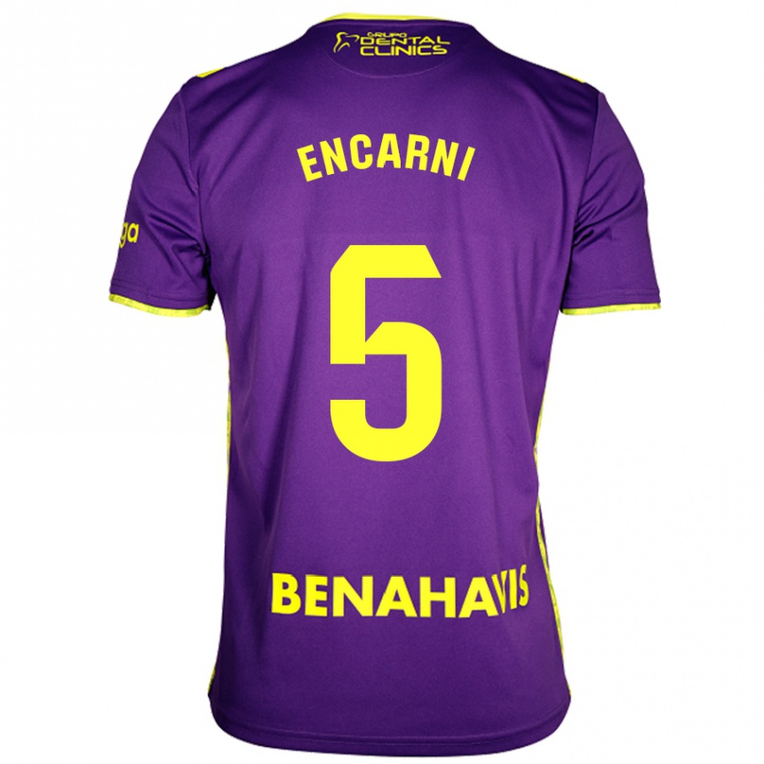 Kids Football Encarni #5 Purple Yellow Away Jersey 2024/25 T-Shirt Australia