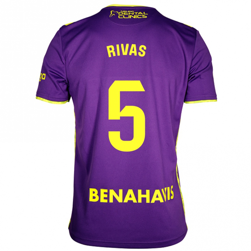 Kids Football Juande Rivas #5 Purple Yellow Away Jersey 2024/25 T-Shirt Australia