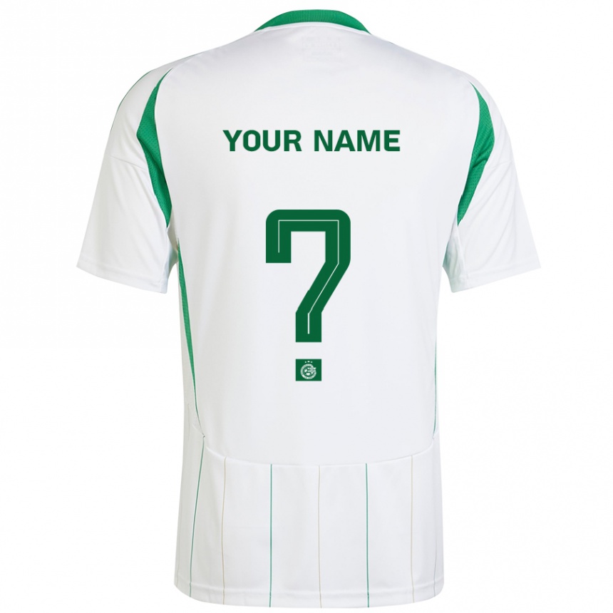 Kids Football Your Name #0 White Green Away Jersey 2024/25 T-Shirt Australia