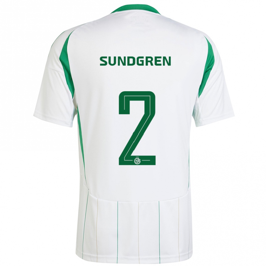 Kids Football Daniel Sundgren #2 White Green Away Jersey 2024/25 T-Shirt Australia