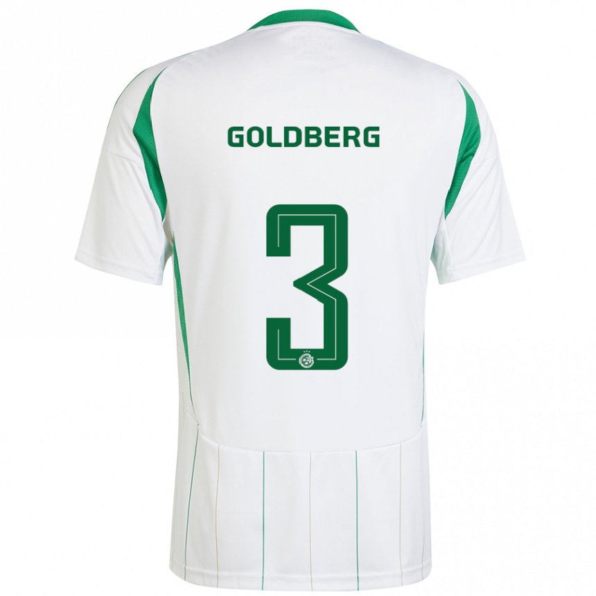 Kids Football Shon Goldberg #3 White Green Away Jersey 2024/25 T-Shirt Australia