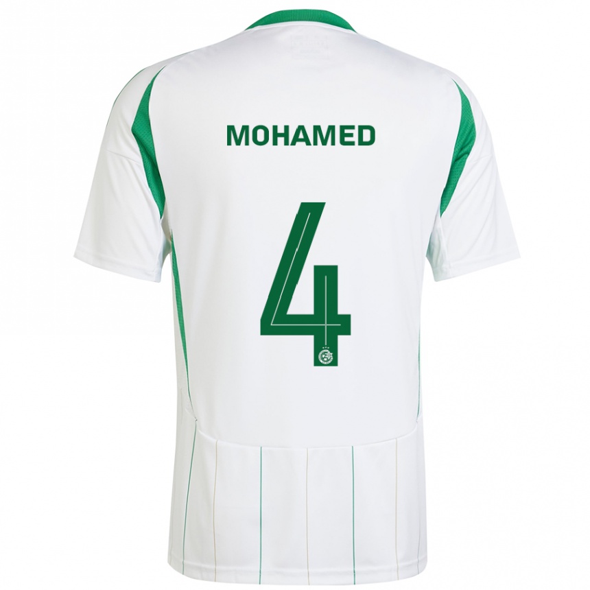 Kids Football Ali Mohamed #4 White Green Away Jersey 2024/25 T-Shirt Australia