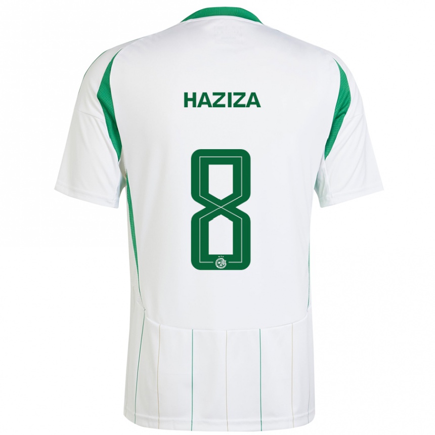 Kids Football Dolev Haziza #8 White Green Away Jersey 2024/25 T-Shirt Australia