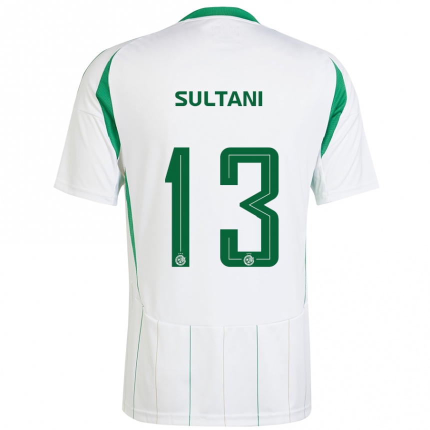 Kids Football Tomás Sultani #13 White Green Away Jersey 2024/25 T-Shirt Australia