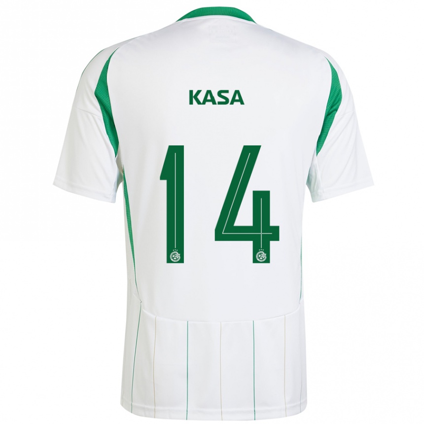 Kids Football Lior Kasa #14 White Green Away Jersey 2024/25 T-Shirt Australia