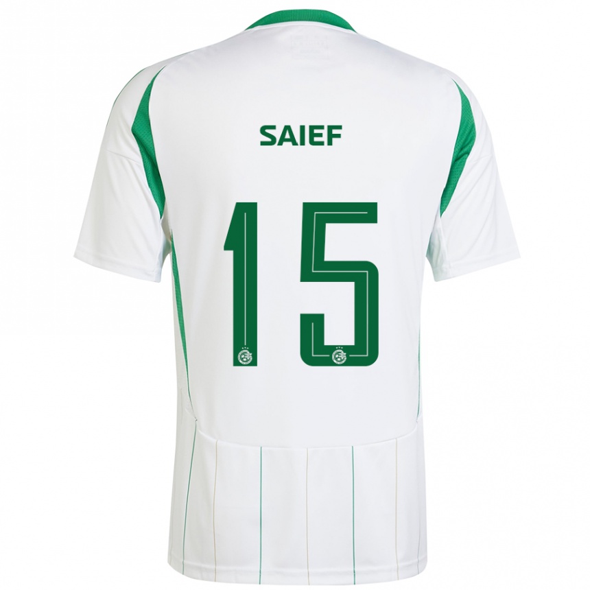 Kids Football Kenny Saief #15 White Green Away Jersey 2024/25 T-Shirt Australia