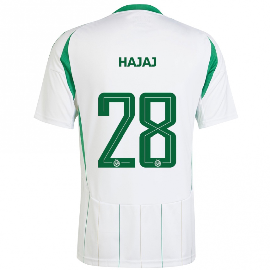 Kids Football Ilay Hajaj #28 White Green Away Jersey 2024/25 T-Shirt Australia