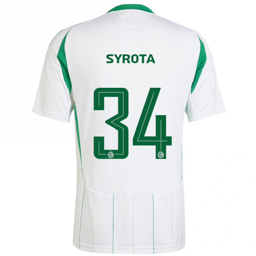 Kids Football Oleksandr Syrota #34 White Green Away Jersey 2024/25 T-Shirt Australia