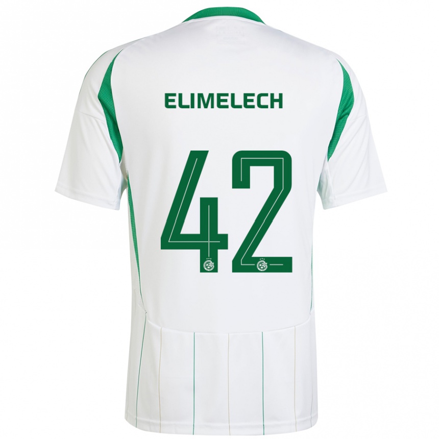 Kids Football Roey Elimelech #42 White Green Away Jersey 2024/25 T-Shirt Australia