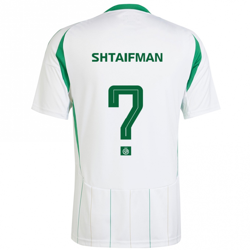 Kids Football Noam Shtaifman #0 White Green Away Jersey 2024/25 T-Shirt Australia