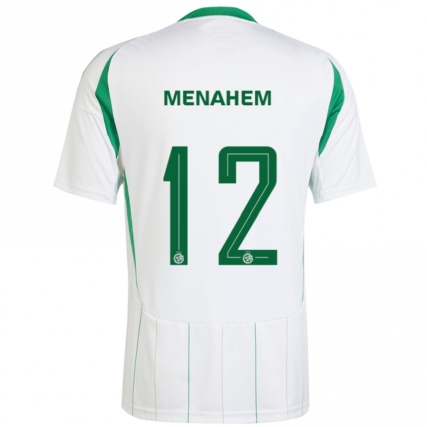 Kids Football Sun Menahem #12 White Green Away Jersey 2024/25 T-Shirt Australia