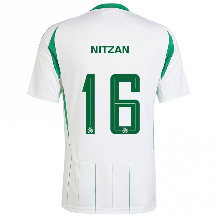 Kids Football Itamar Nitzan #16 White Green Away Jersey 2024/25 T-Shirt Australia