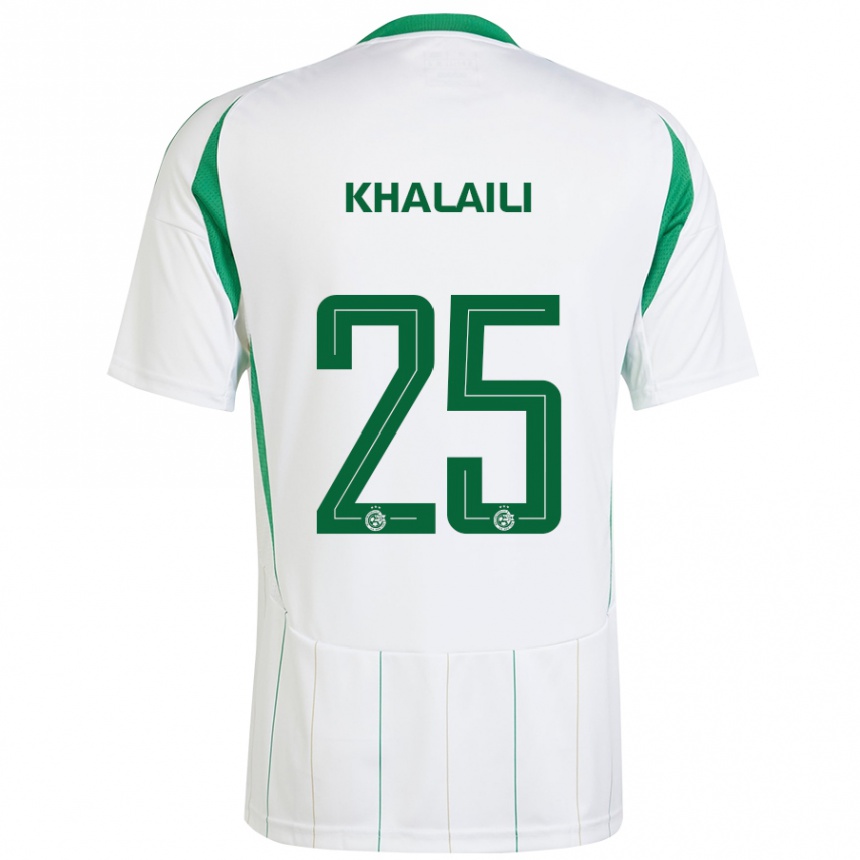 Kids Football Anan Khalaili #25 White Green Away Jersey 2024/25 T-Shirt Australia