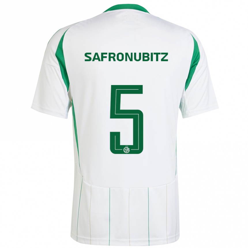 Kids Football Dan Safronubitz #5 White Green Away Jersey 2024/25 T-Shirt Australia