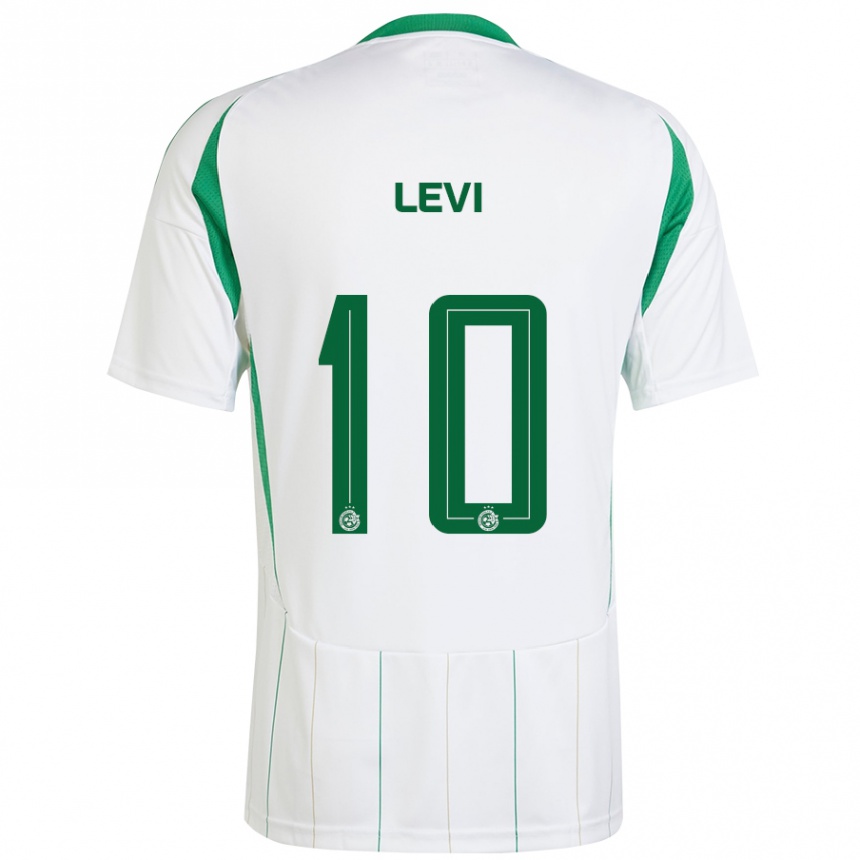 Kids Football Yarin Levi #10 White Green Away Jersey 2024/25 T-Shirt Australia