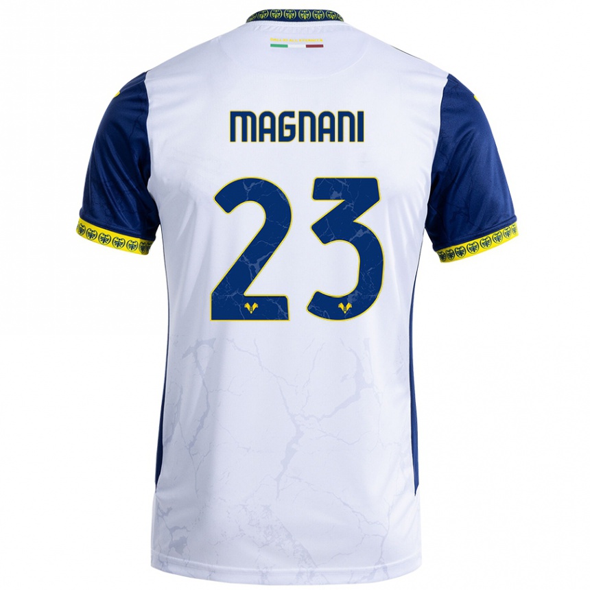 Kids Football Giangiacomo Magnani #23 White Blue Away Jersey 2024/25 T-Shirt Australia