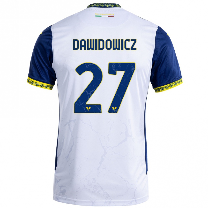 Kids Football Pawel Dawidowicz #27 White Blue Away Jersey 2024/25 T-Shirt Australia