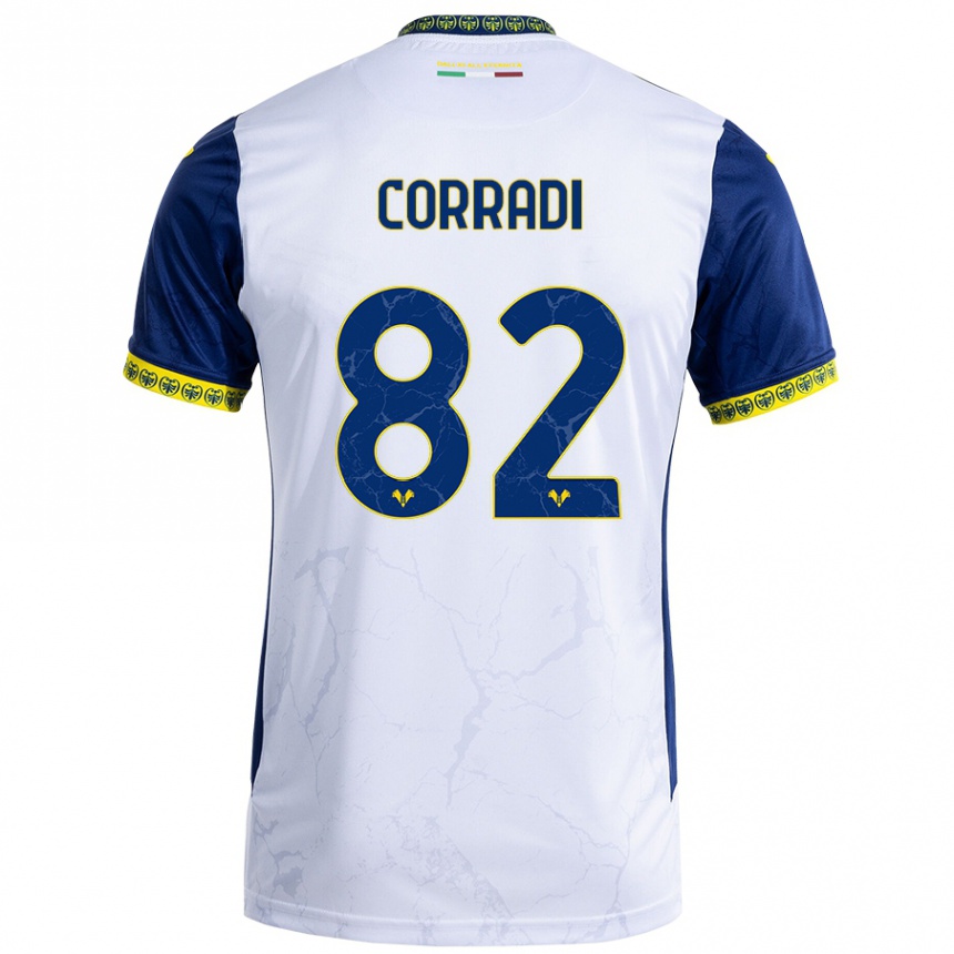 Kids Football Christian Corradi #82 White Blue Away Jersey 2024/25 T-Shirt Australia