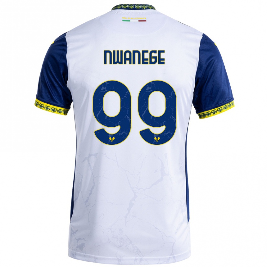 Kids Football Karlson Nwanege #99 White Blue Away Jersey 2024/25 T-Shirt Australia