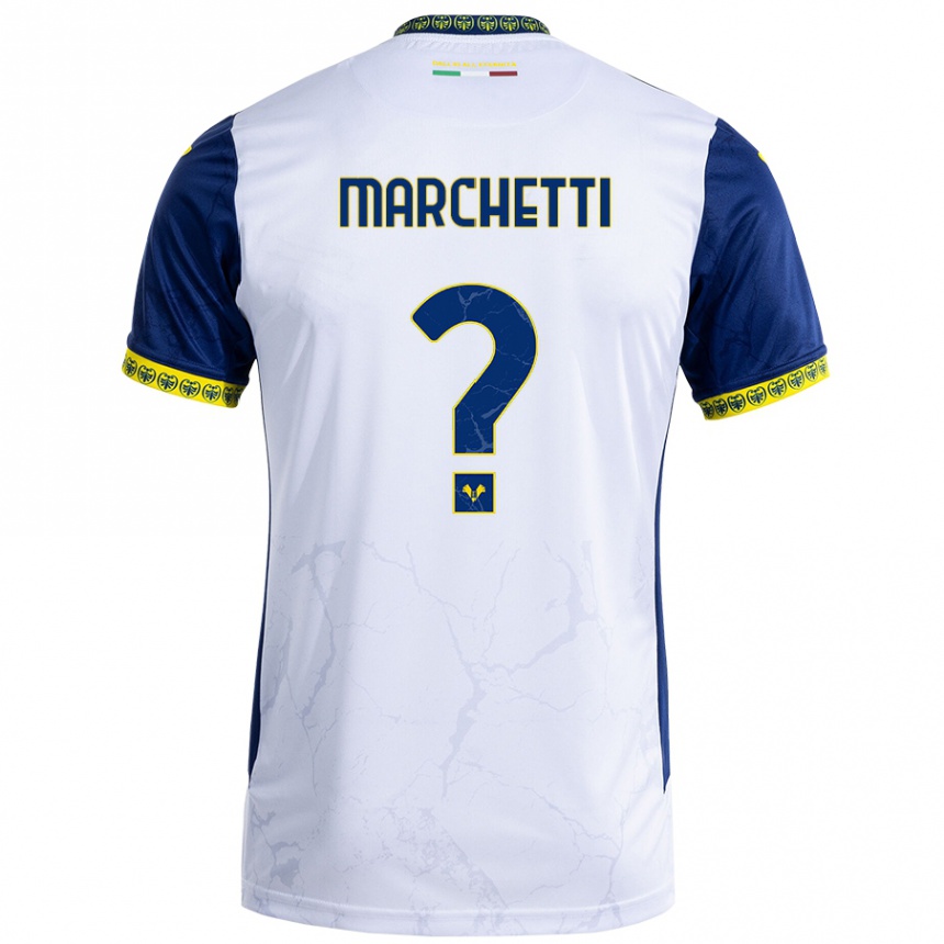 Kids Football Nicolò Marchetti #0 White Blue Away Jersey 2024/25 T-Shirt Australia