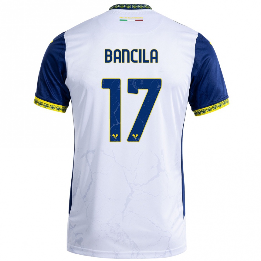 Kids Football Darius Bancila #17 White Blue Away Jersey 2024/25 T-Shirt Australia