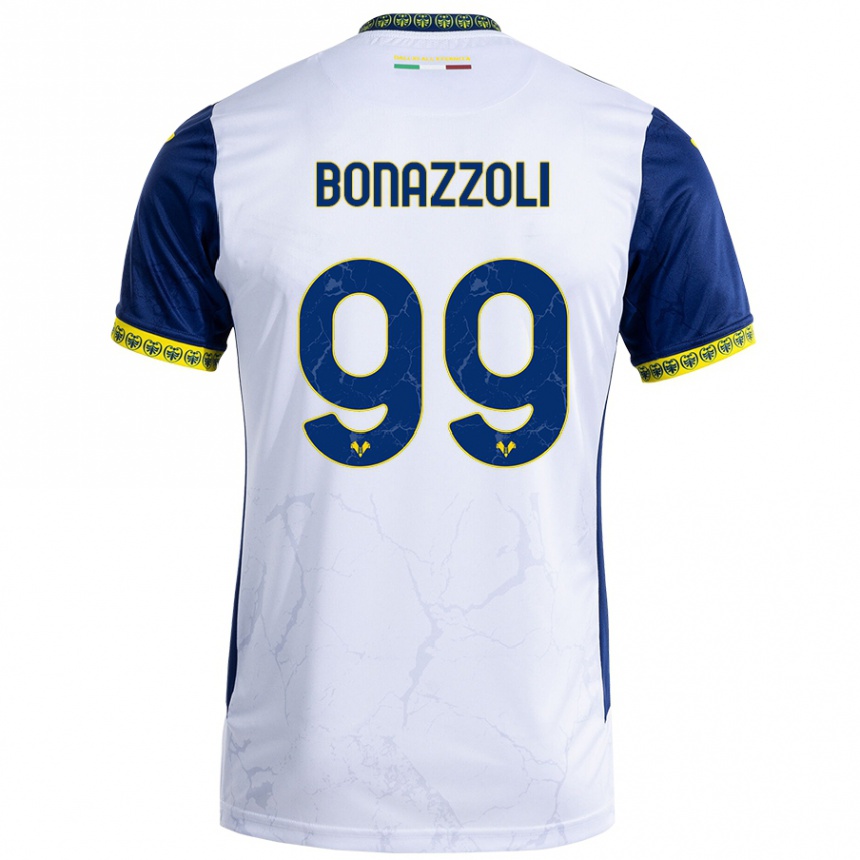 Kids Football Federico Bonazzoli #99 White Blue Away Jersey 2024/25 T-Shirt Australia