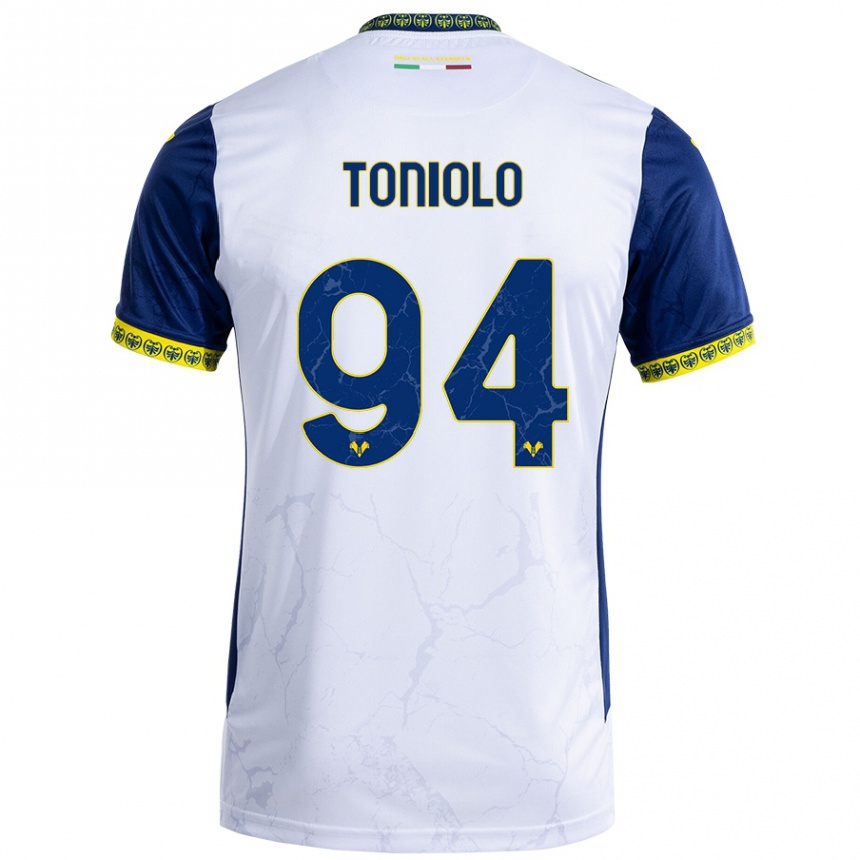 Kids Football Giacomo Toniolo #94 White Blue Away Jersey 2024/25 T-Shirt Australia