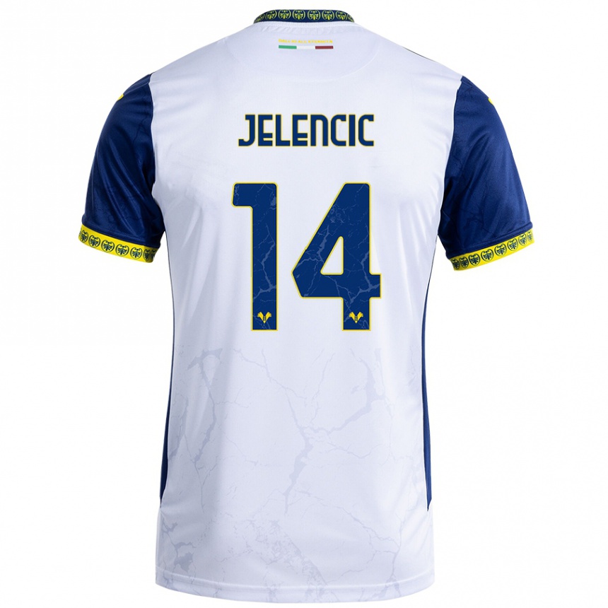 Kids Football Ana Jelencic #14 White Blue Away Jersey 2024/25 T-Shirt Australia