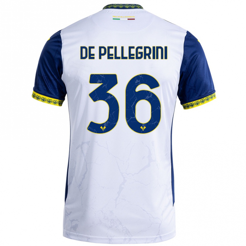 Kids Football Erika De Pellegrini #36 White Blue Away Jersey 2024/25 T-Shirt Australia