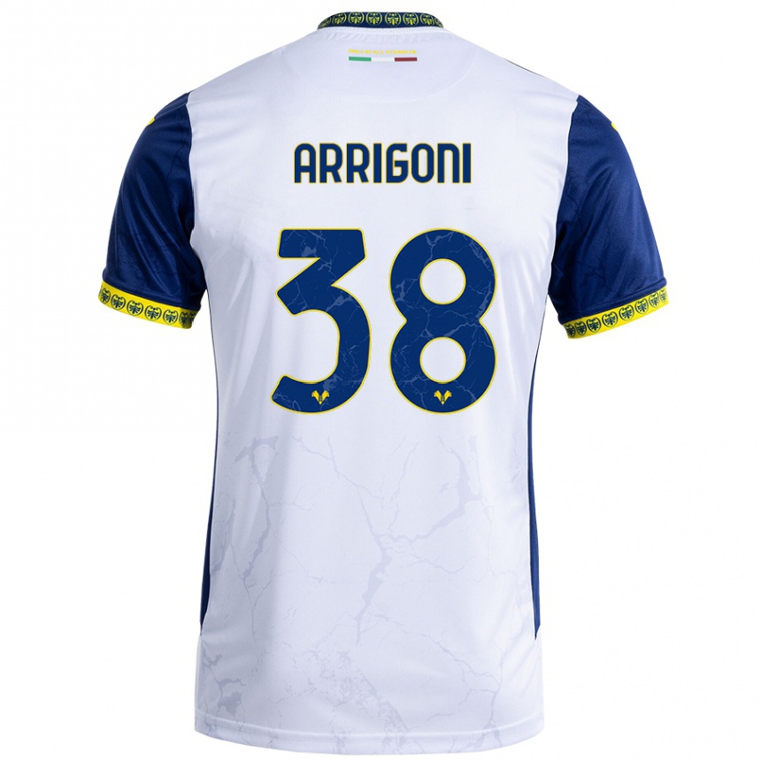 Kids Football Arrigoni #38 White Blue Away Jersey 2024/25 T-Shirt Australia