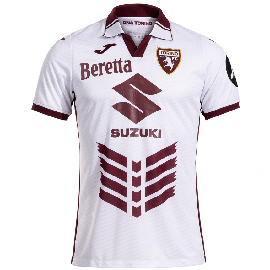 Kids Football Pietro Pellegri #11 White Maroon Away Jersey 2024/25 T-Shirt Australia