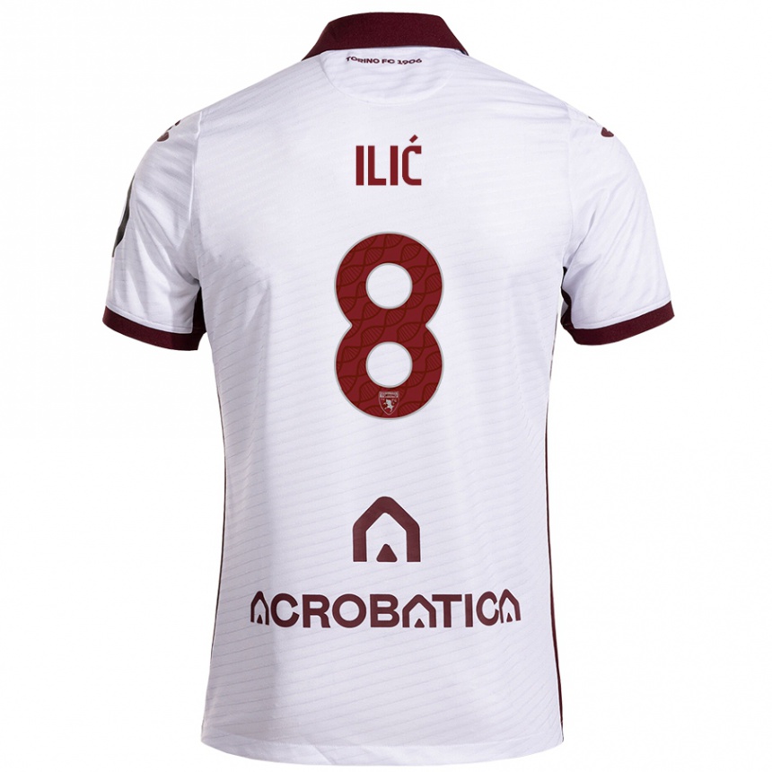 Kids Football Ivan Ilić #8 White Maroon Away Jersey 2024/25 T-Shirt Australia