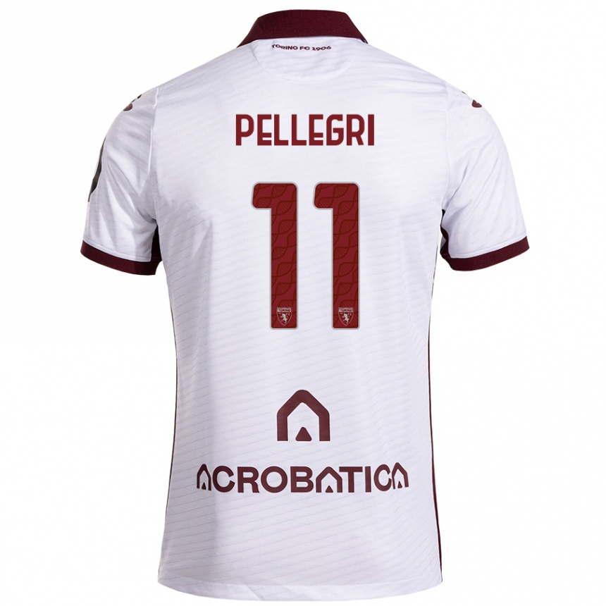 Kids Football Pietro Pellegri #11 White Maroon Away Jersey 2024/25 T-Shirt Australia