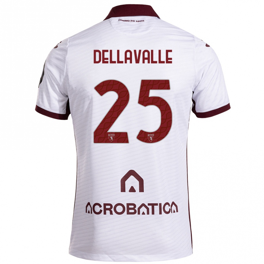 Kids Football Alessandro Dellavalle #25 White Maroon Away Jersey 2024/25 T-Shirt Australia