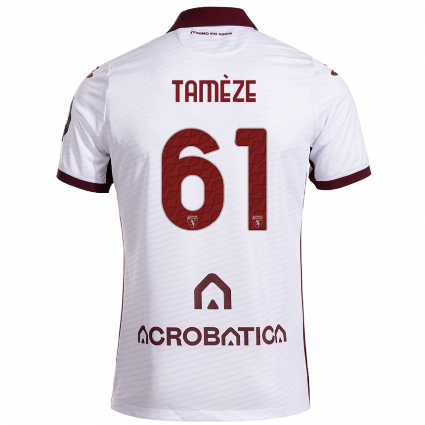 Kids Football Adrien Tamèze #61 White Maroon Away Jersey 2024/25 T-Shirt Australia