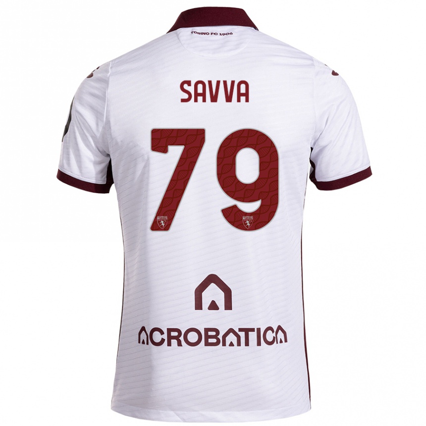 Kids Football Zanos Savva #79 White Maroon Away Jersey 2024/25 T-Shirt Australia