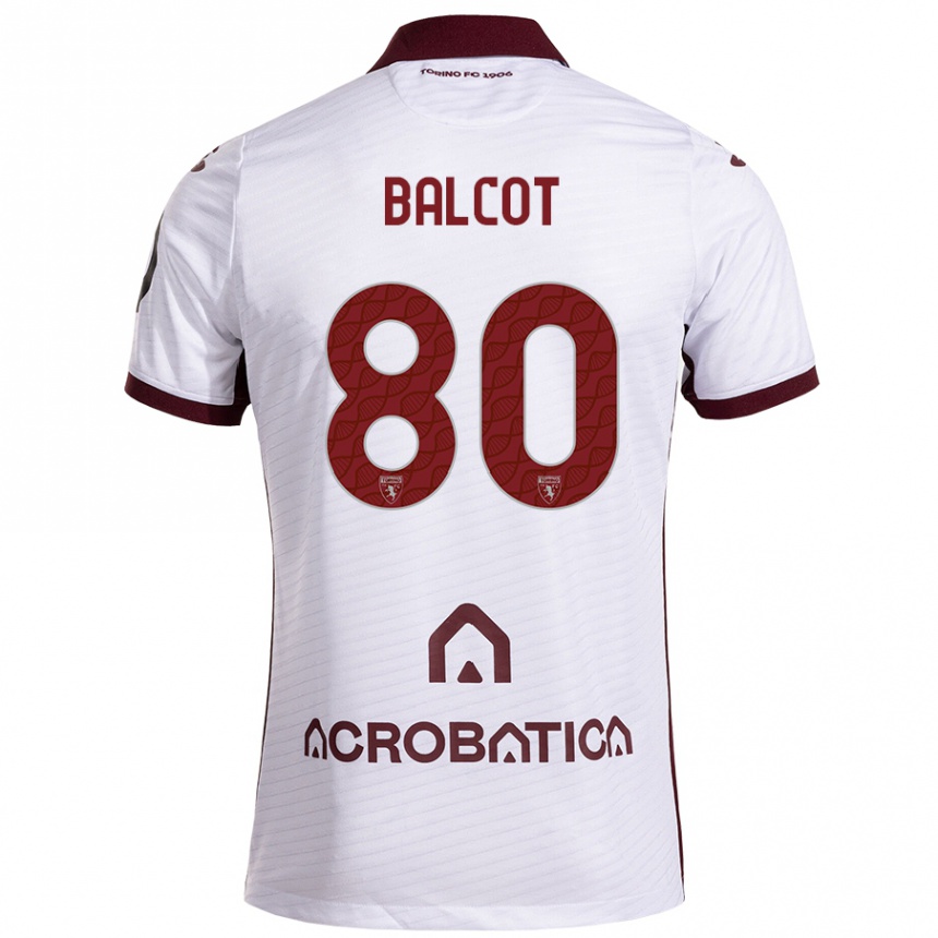 Kids Football Côme Bianay Balcot #80 White Maroon Away Jersey 2024/25 T-Shirt Australia