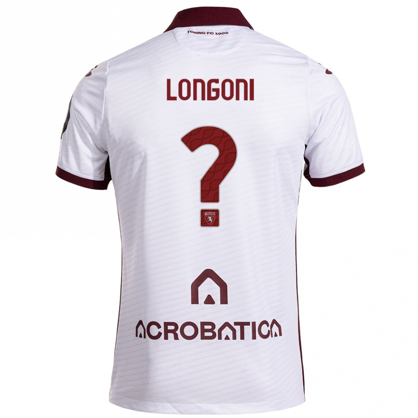 Kids Football Marco Longoni #0 White Maroon Away Jersey 2024/25 T-Shirt Australia