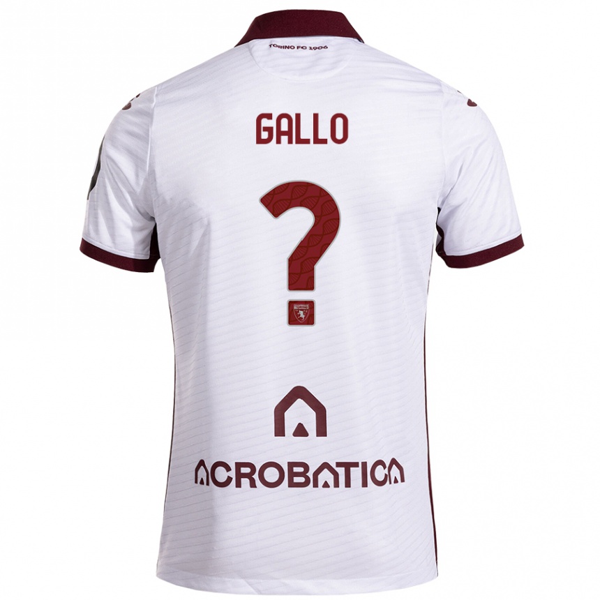 Kids Football Tommaso Gallo #0 White Maroon Away Jersey 2024/25 T-Shirt Australia