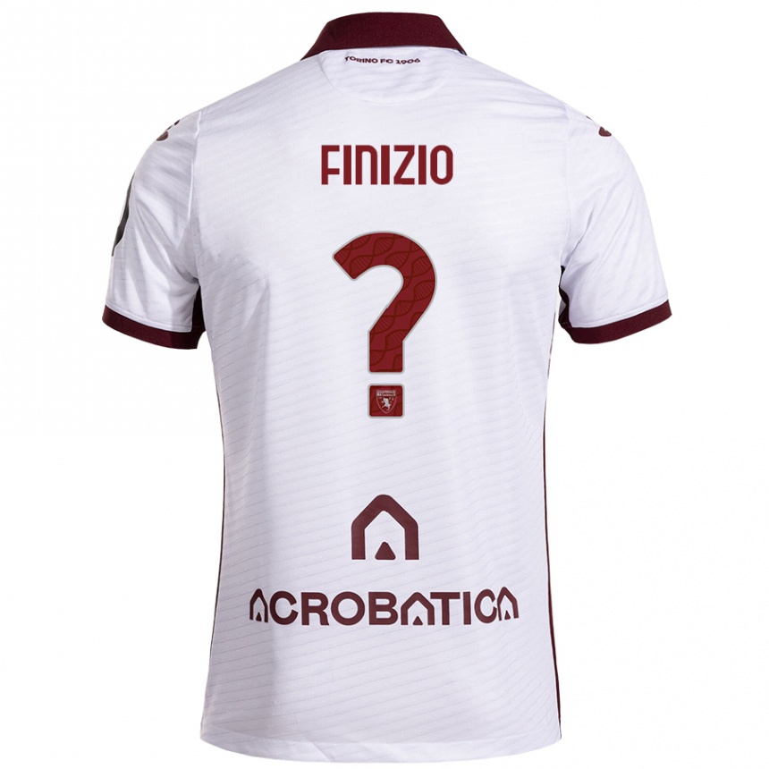 Kids Football Davide Finizio #0 White Maroon Away Jersey 2024/25 T-Shirt Australia