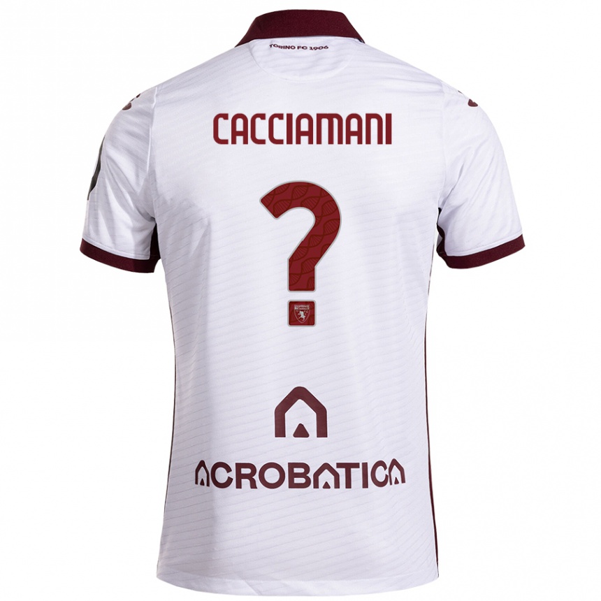 Kids Football Alessio Cacciamani #0 White Maroon Away Jersey 2024/25 T-Shirt Australia