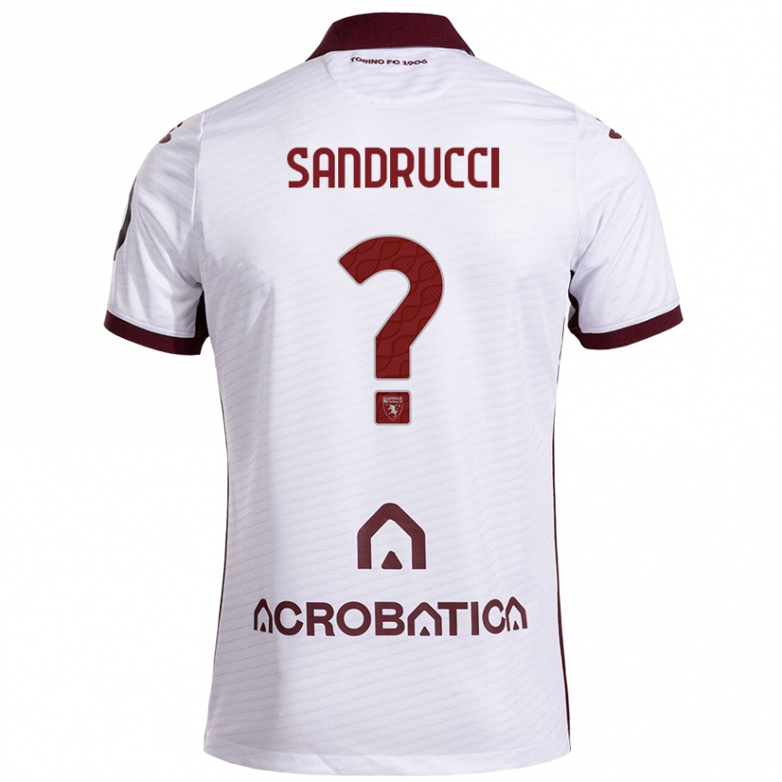 Kids Football Romeo Sandrucci #0 White Maroon Away Jersey 2024/25 T-Shirt Australia