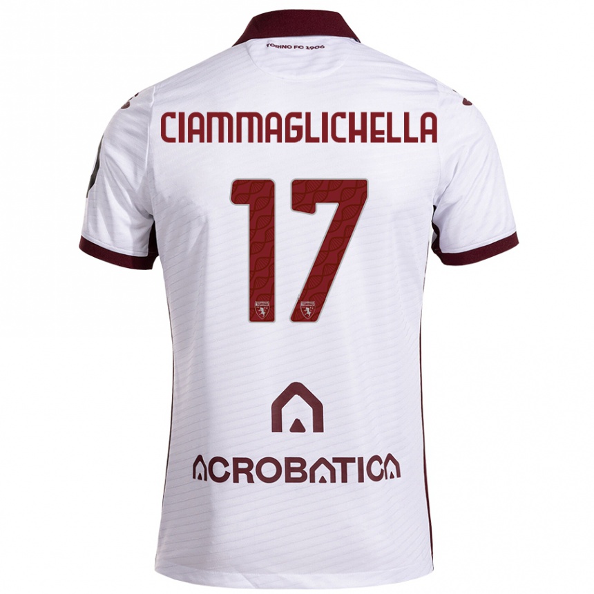 Kids Football Aaron Ciammaglichella #17 White Maroon Away Jersey 2024/25 T-Shirt Australia