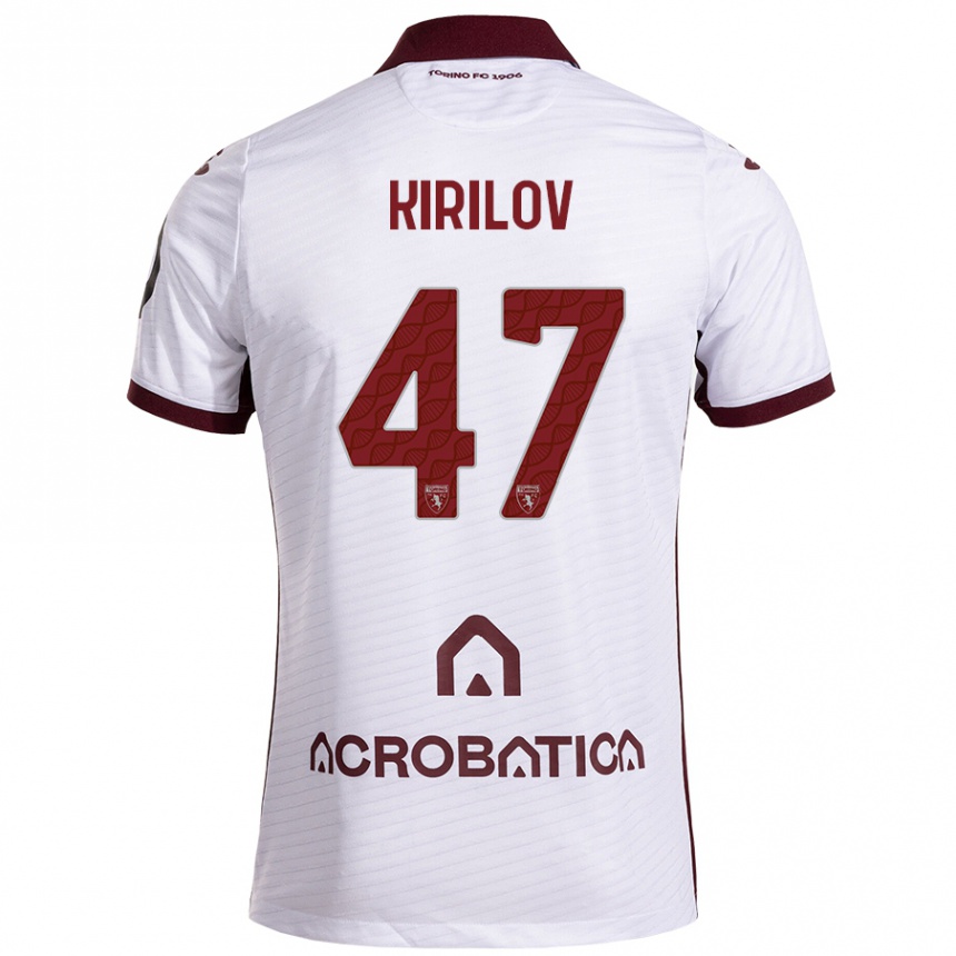 Kids Football Martin Kirilov #47 White Maroon Away Jersey 2024/25 T-Shirt Australia