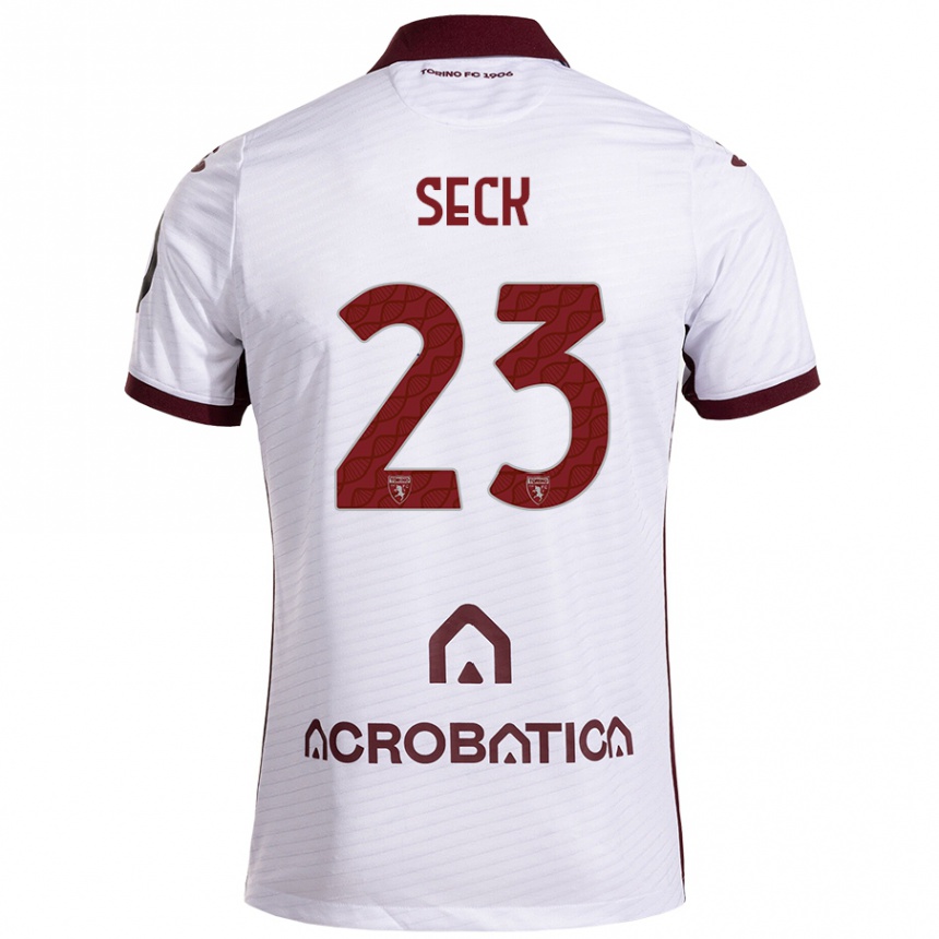 Kids Football Demba Seck #23 White Maroon Away Jersey 2024/25 T-Shirt Australia