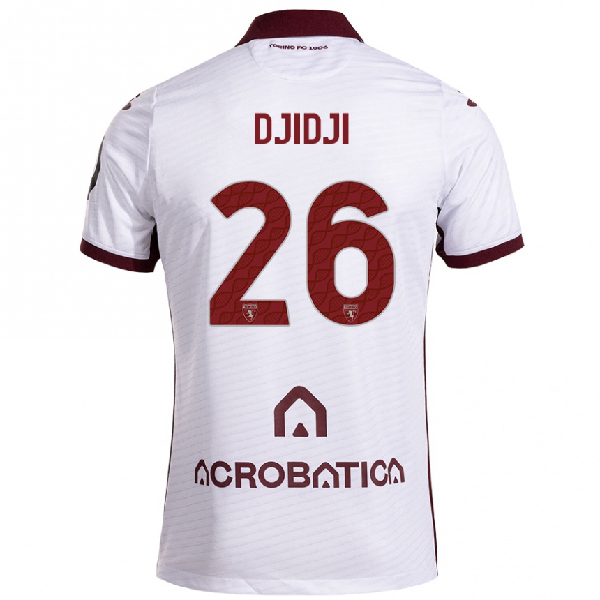 Kids Football Koffi Djidji #26 White Maroon Away Jersey 2024/25 T-Shirt Australia