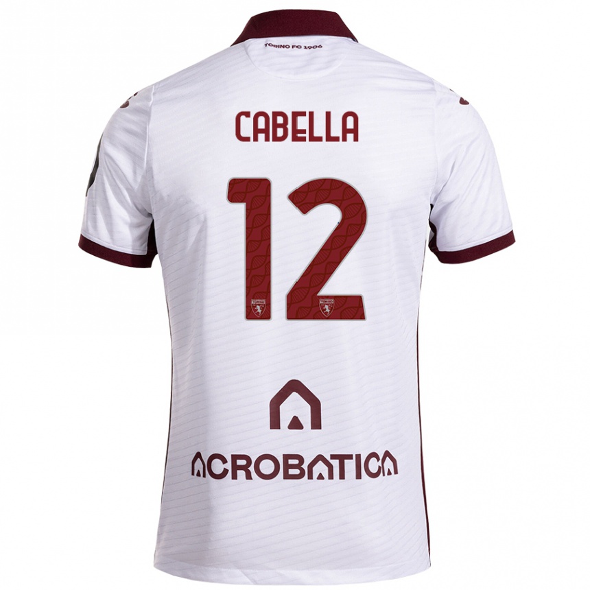 Kids Football Matteo Cabella #12 White Maroon Away Jersey 2024/25 T-Shirt Australia